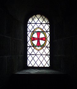 Early Stained Glass Cross